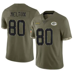Green Bay Packers Youth Limited Olive 2022 Salute To Service Jersey (80 Bo Melton)