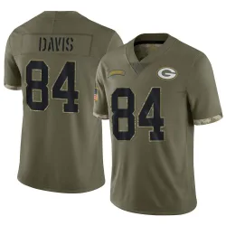 Green Bay Packers Youth Limited Olive 2022 Salute To Service Jersey (84 Tyler Davis)