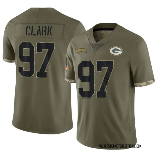 Green Bay Packers Youth Limited Olive 2022 Salute To Service Jersey (97 Kenny Clark)