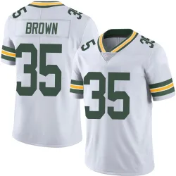 Green Bay Packers Youth Limited White Vapor Untouchable Jersey (35 Kahzir Brown)