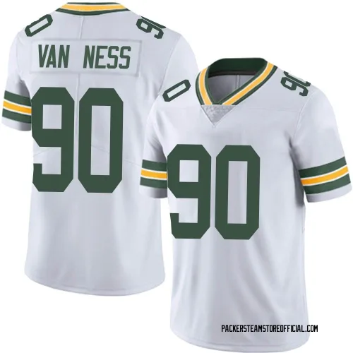 Green Bay Packers Youth Limited White Vapor Untouchable Jersey (90 Lukas Van Ness)