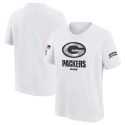 Green Bay Packers Youth White 2024 Salute To Service T-Shirt