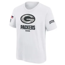 Green Bay Packers Youth White 2024 Salute To Service T-Shirt