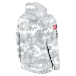 Green Bay Packers Youth White/Gray 2024 Salute To Service Pullover Hoodie